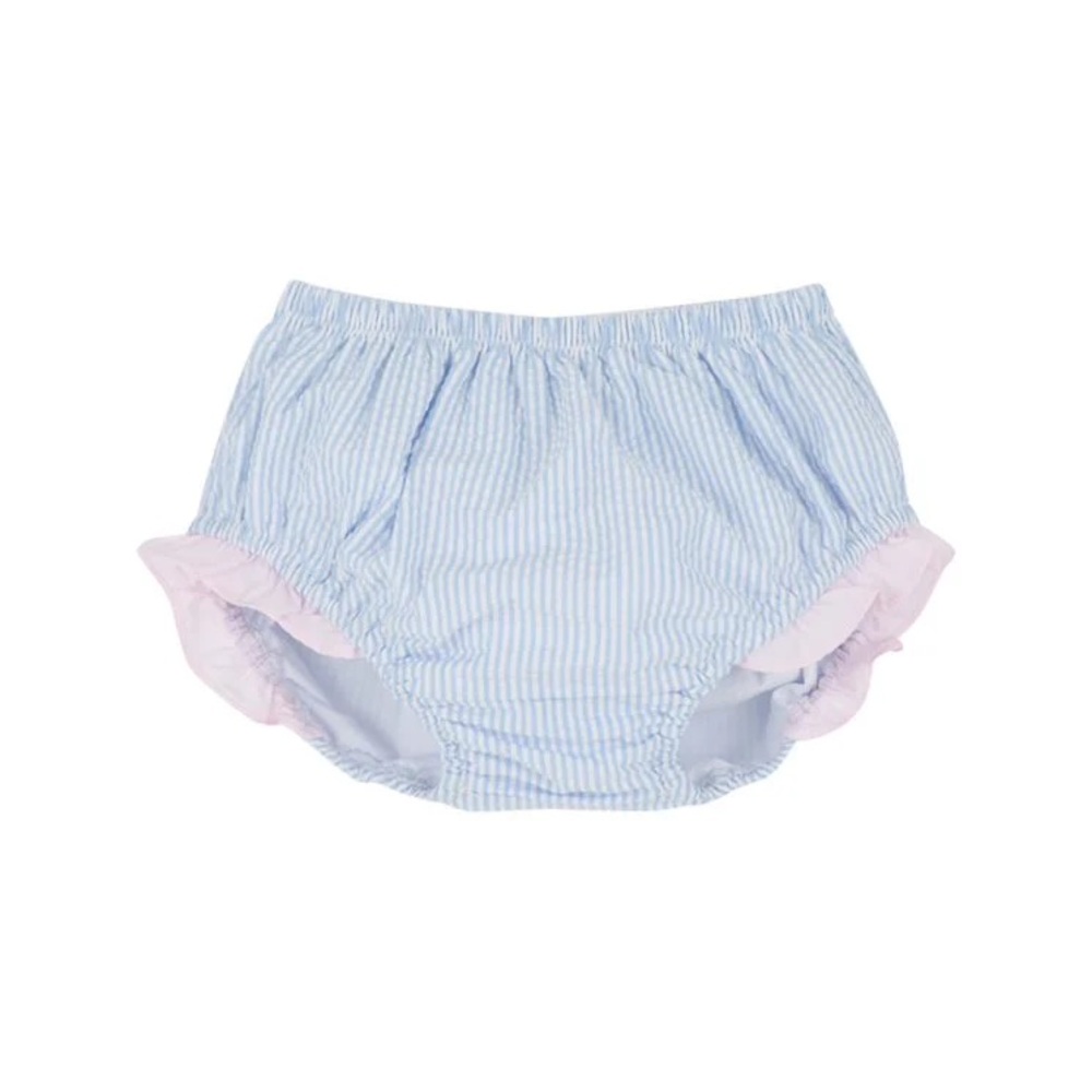 TBBC Byrde Bloomer - Breakers Blue Seersucker With Palm Beach Pink